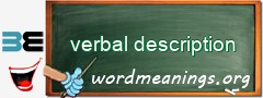 WordMeaning blackboard for verbal description